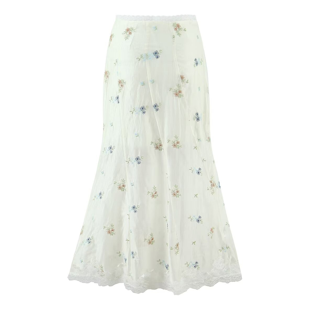 Women's Lothing Embroidered Floral Strap Shirt and Skirt Two-Piece Set