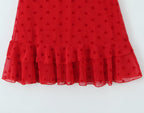 Polka-Dot Ruffled V-Neck Strap Dress