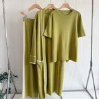 Women's Color Blocked Comfortable Warm And Versatile Knitted Robe