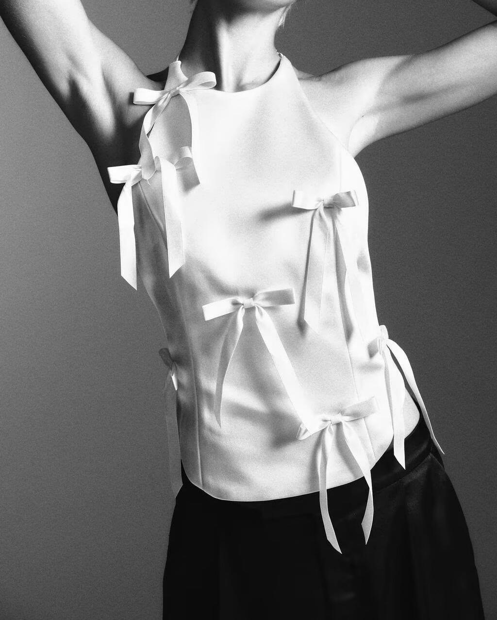 Women's Women Winter All Match Bow Decoration Hanging Collar Top