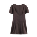 Crew-Neck Pocket Short-Sleeve A-Line Mini Dress