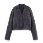 Women's Winter Casual Loose Single-Breasted Long-Sleeve Cardigan