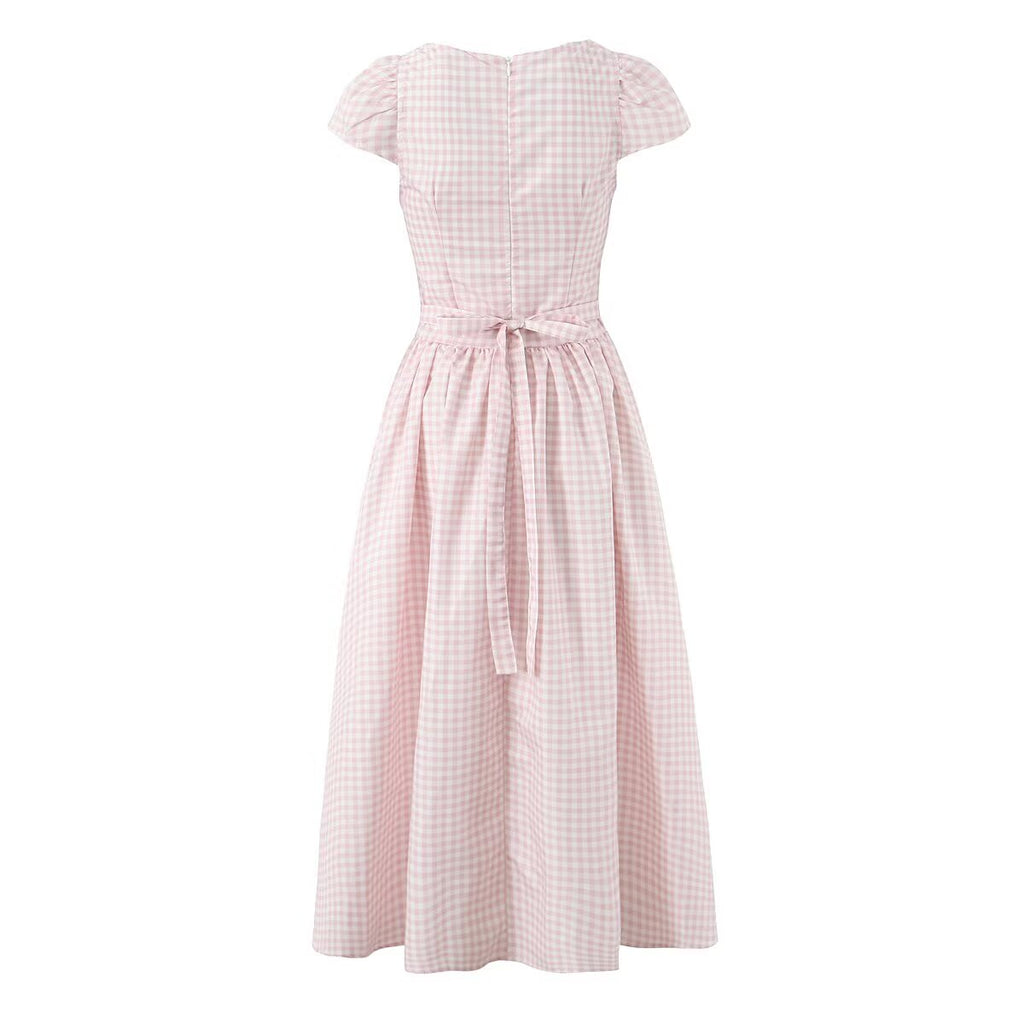 Collar Short-Sleeve Autumn Tight Waist Slim Single Breasted Maxi Dress