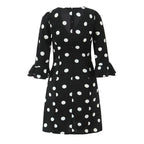 Women's Polka-Dot V-Neck Mini Dress