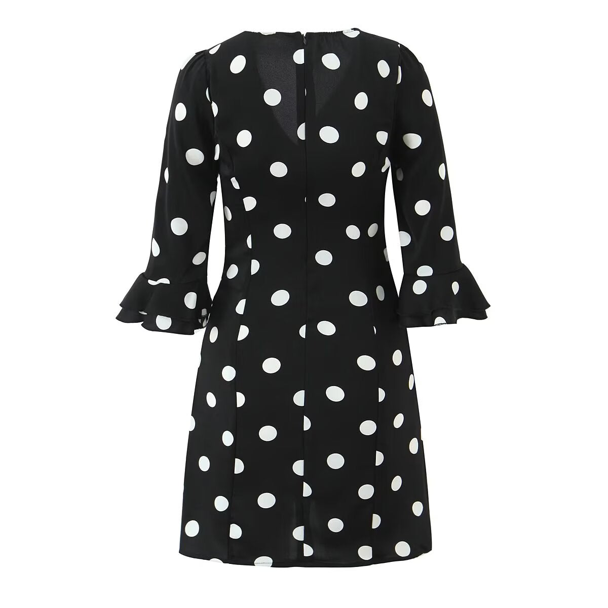 Women's Polka-Dot V-Neck Mini Dress