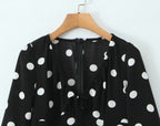 Women's Polka-Dot V-Neck Mini Dress