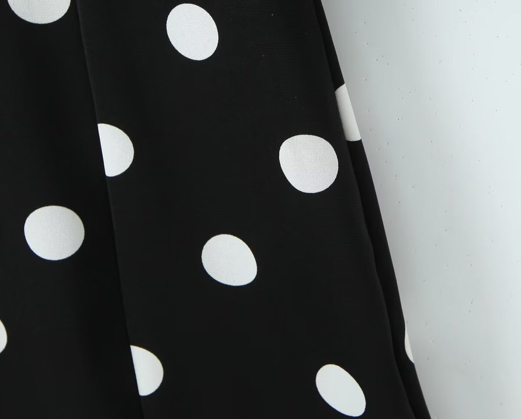 Women's Polka-Dot V-Neck Mini Dress