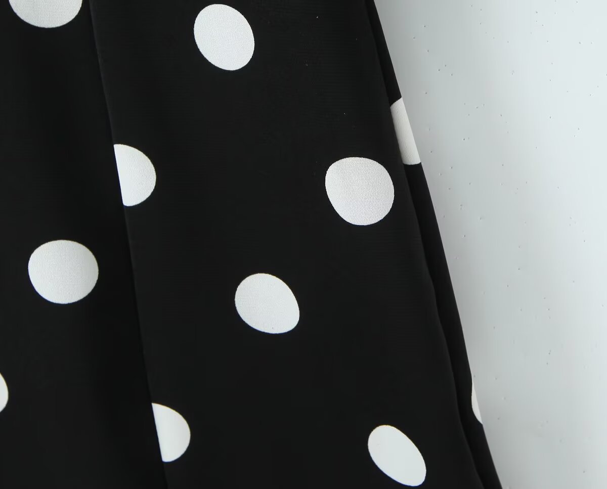 Women's Polka-Dot V-Neck Mini Dress