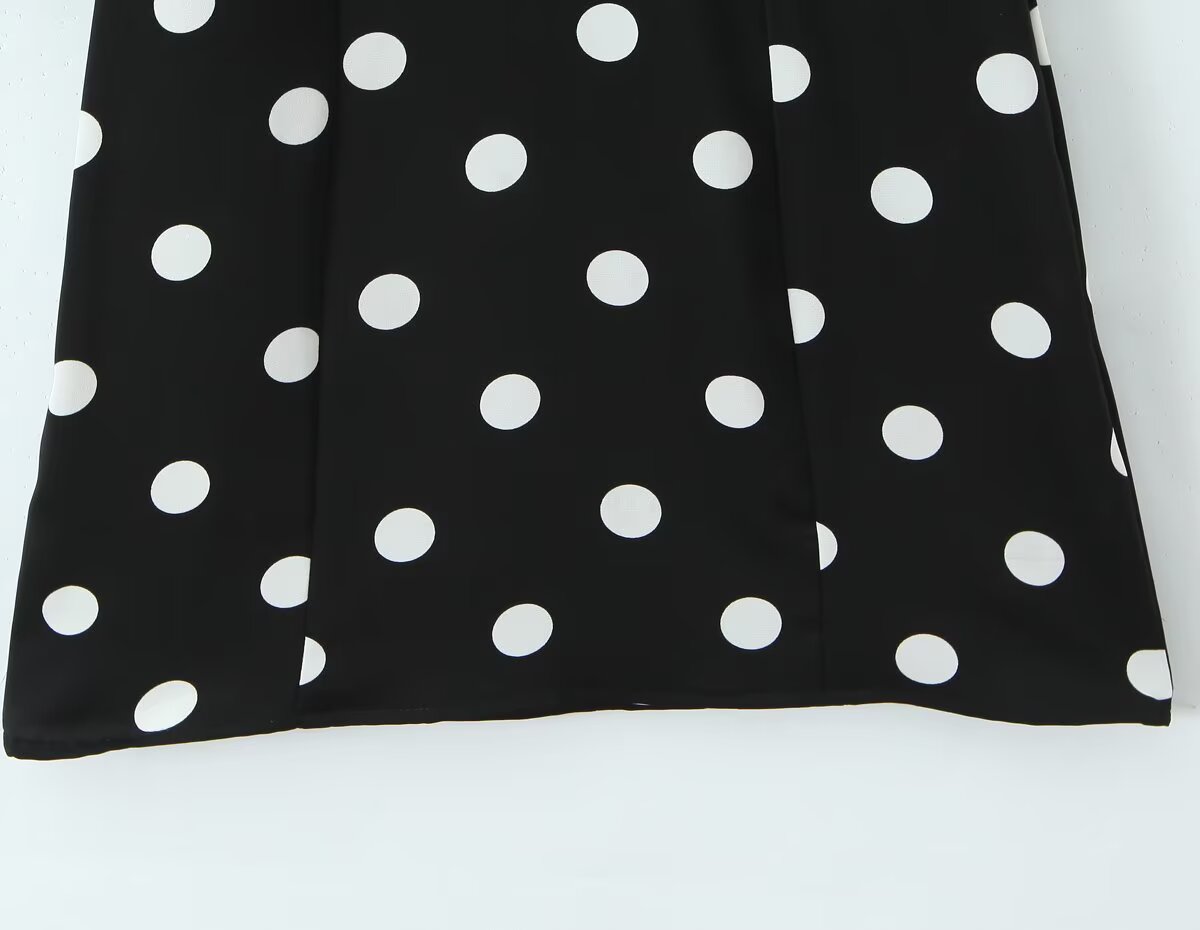 Women's Polka-Dot V-Neck Mini Dress