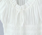 Women's Smocked Crew-Neck Puff-Sleeve Maxi Dress