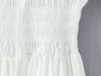 Women's Smocked Crew-Neck Puff-Sleeve Maxi Dress