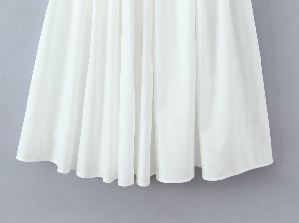 Women's Smocked Crew-Neck Puff-Sleeve Maxi Dress
