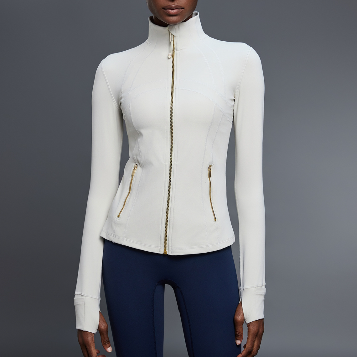 Bone White Gold Color Zipper