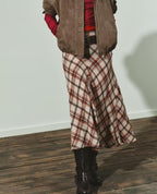 Women's Plaid Slim-Fit Midi Skirt