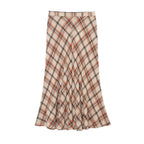 Women's Plaid Slim-Fit Midi Skirt