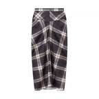 Women's Clothing Design Draped Plaid Midi Skirt