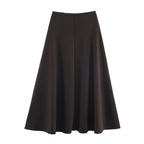 Autumn Winter High Waist Elastic Woolen Expansion Skirt