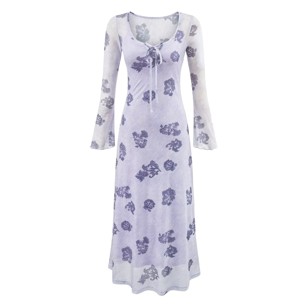 Women's Floral Crew-Neck Maxi Dress