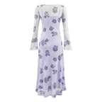 Women's Floral Crew-Neck Maxi Dress