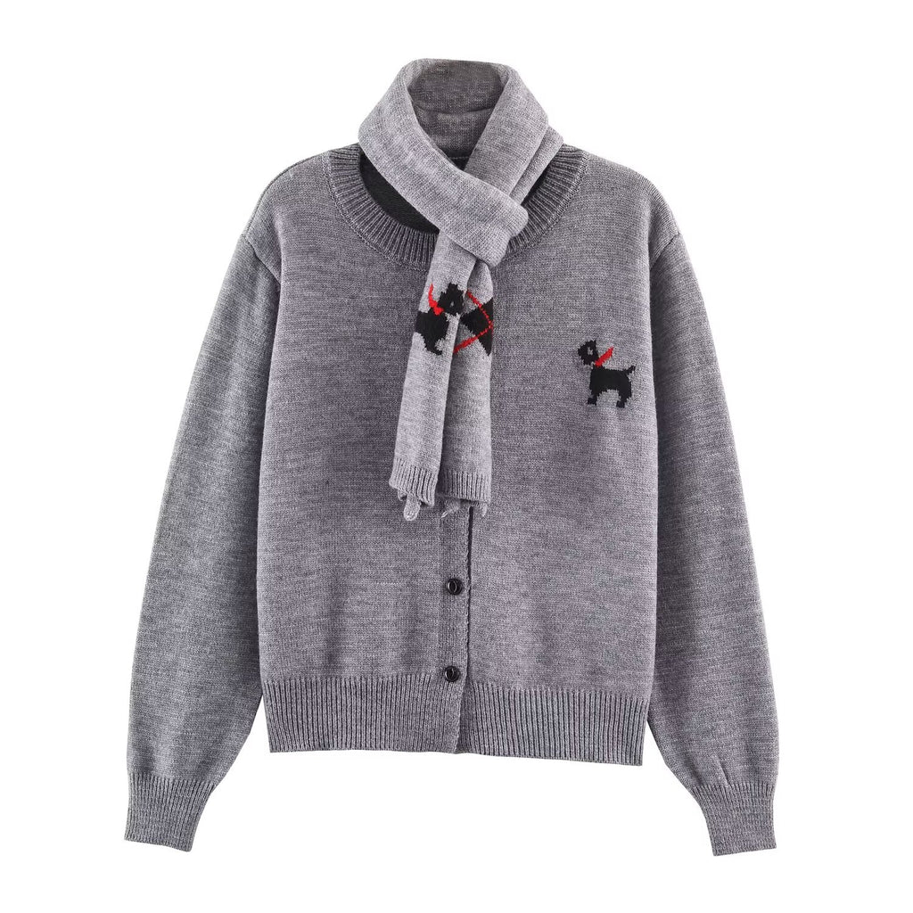 Women's Simple Scarf Knitted Coat
