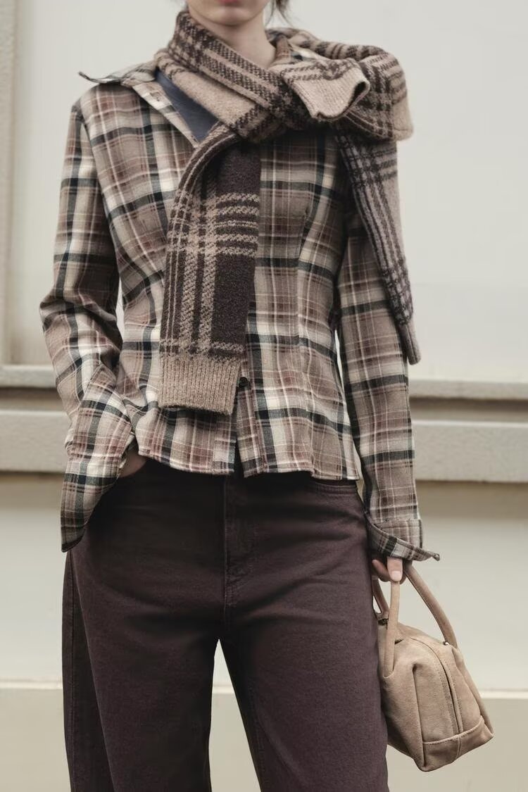 Women's Slim Fit Plaid Shirt