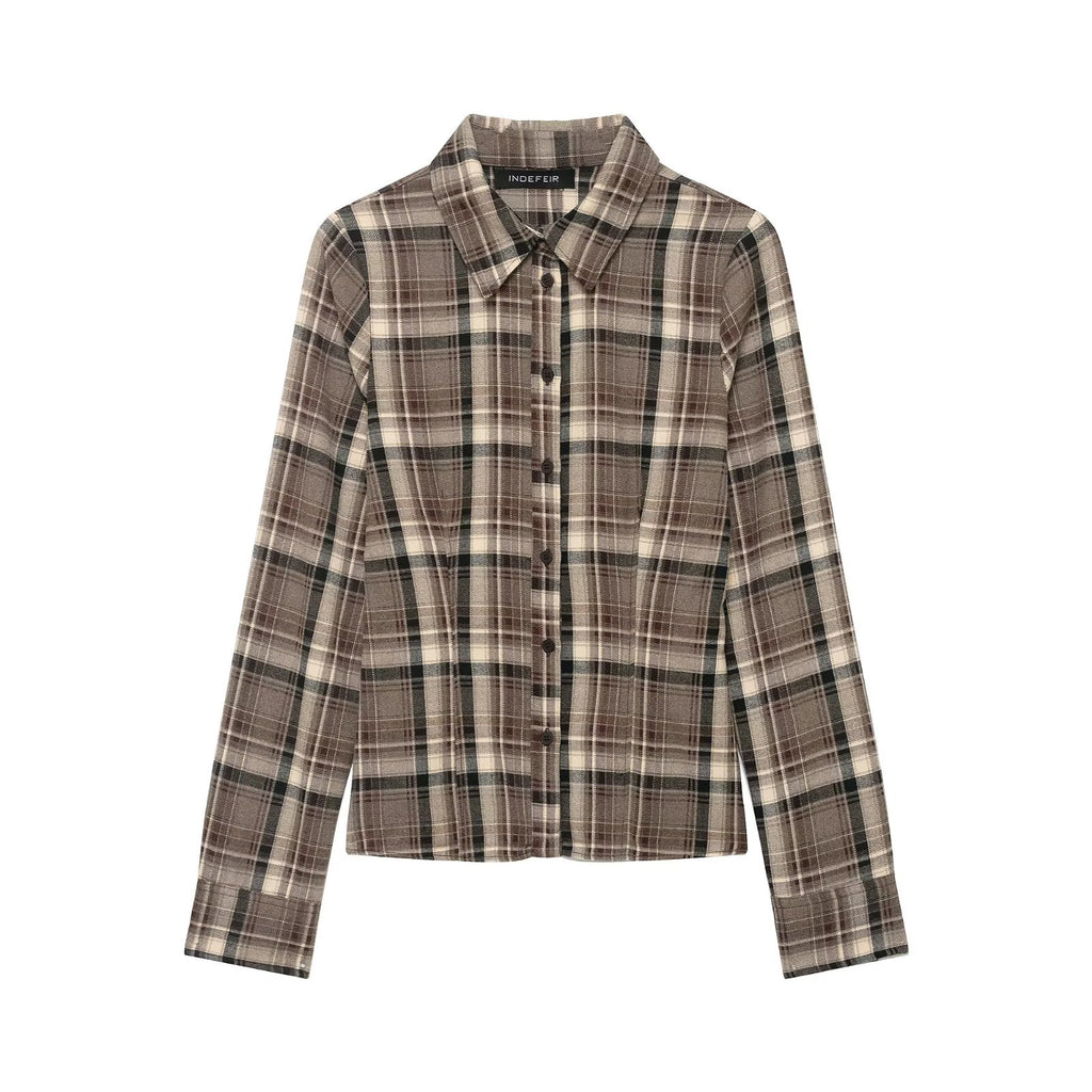 Women's Slim Fit Plaid Shirt