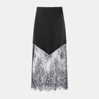 Women's High-Waisted Sheer Lace Maxi Skirt