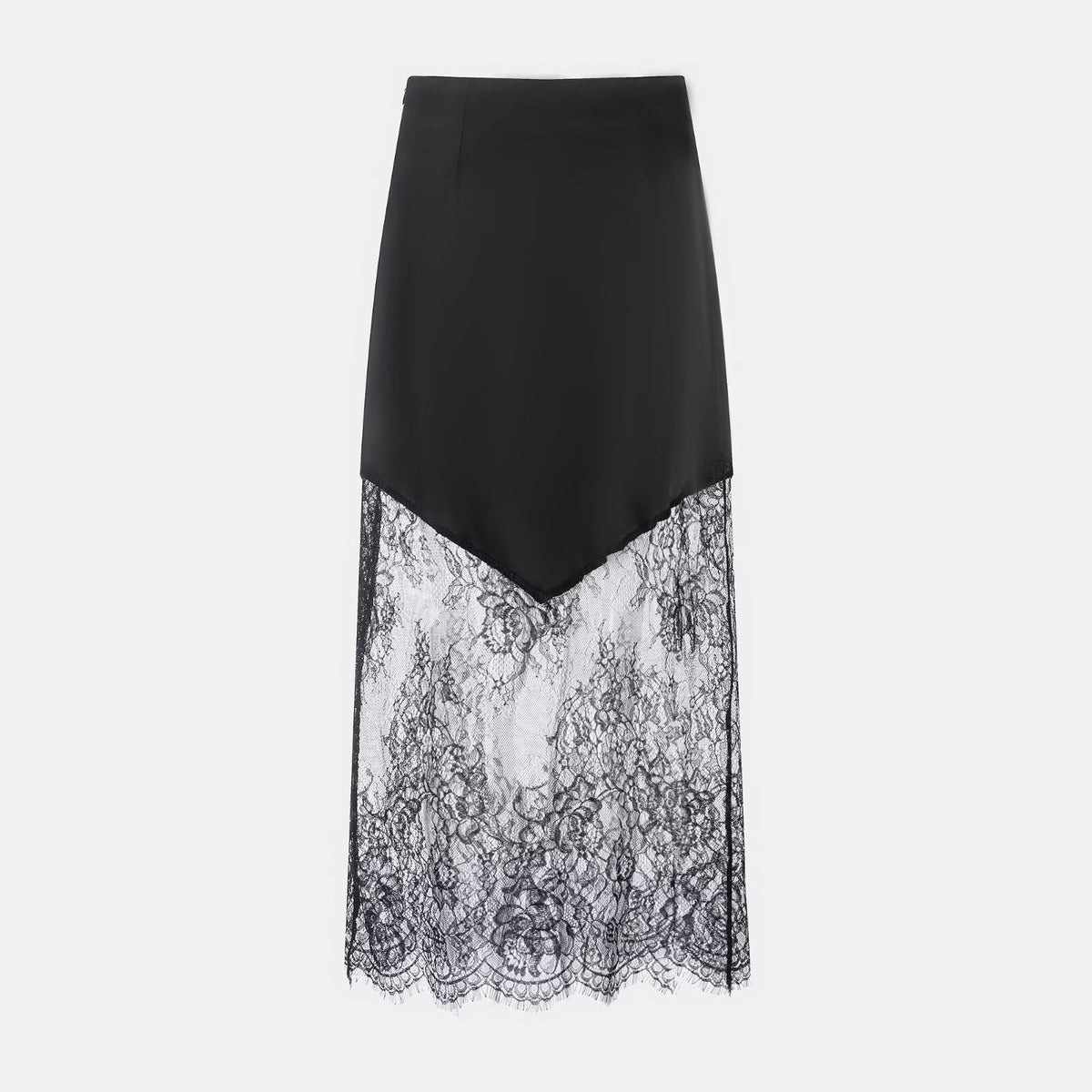 Women's High-Waisted Sheer Lace Maxi Skirt