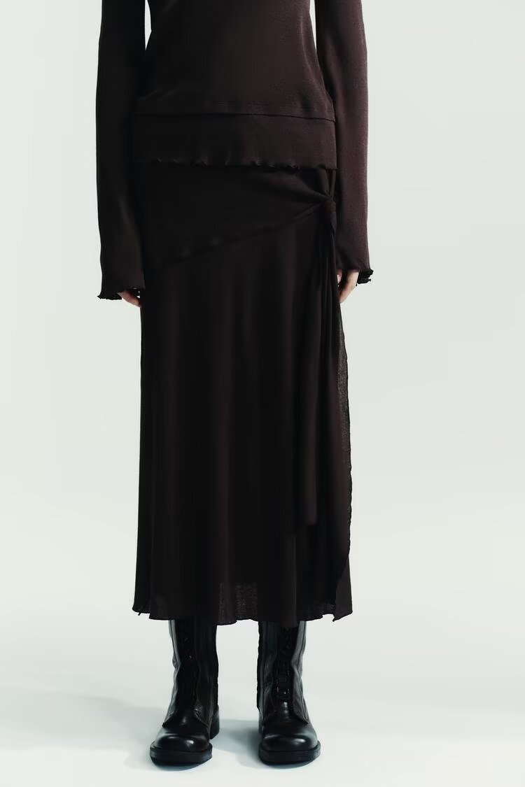 Soft High-Waist Midi Skirt