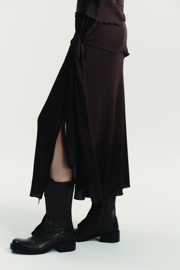 Soft High-Waist Midi Skirt