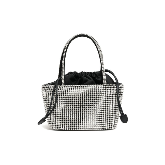Rhinestone Drawstring Handbag