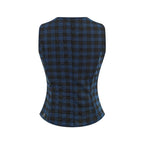Women's Plaid Backless Halter Camisole Top