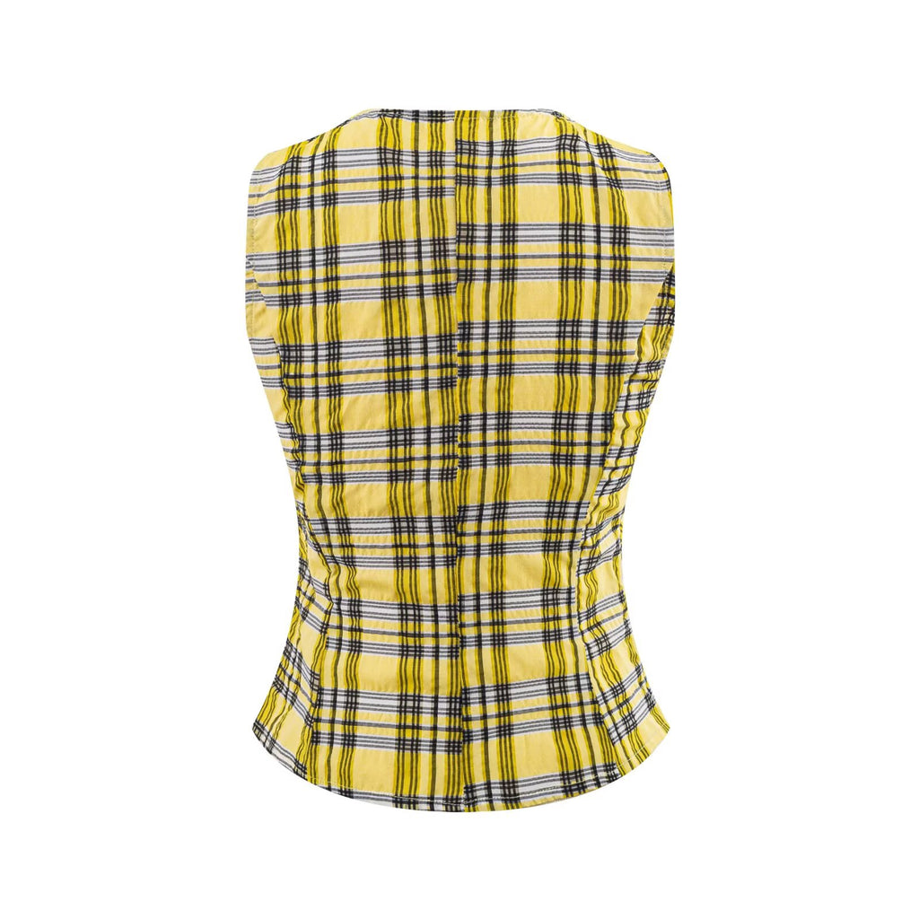 Women's Plaid Halter Vintage Vest Top