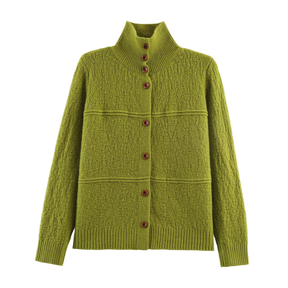 Women's Square Stand Collar Cardigan