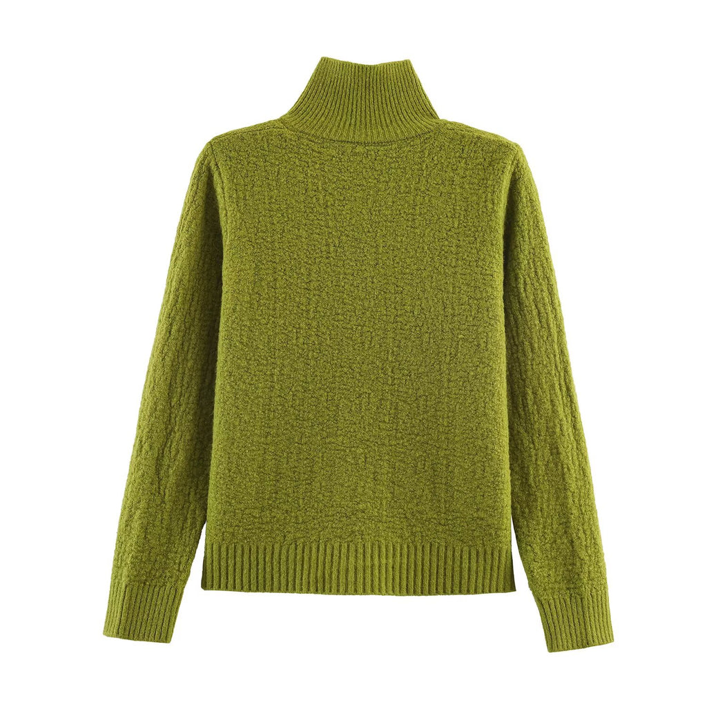 Women's Square Stand Collar Cardigan