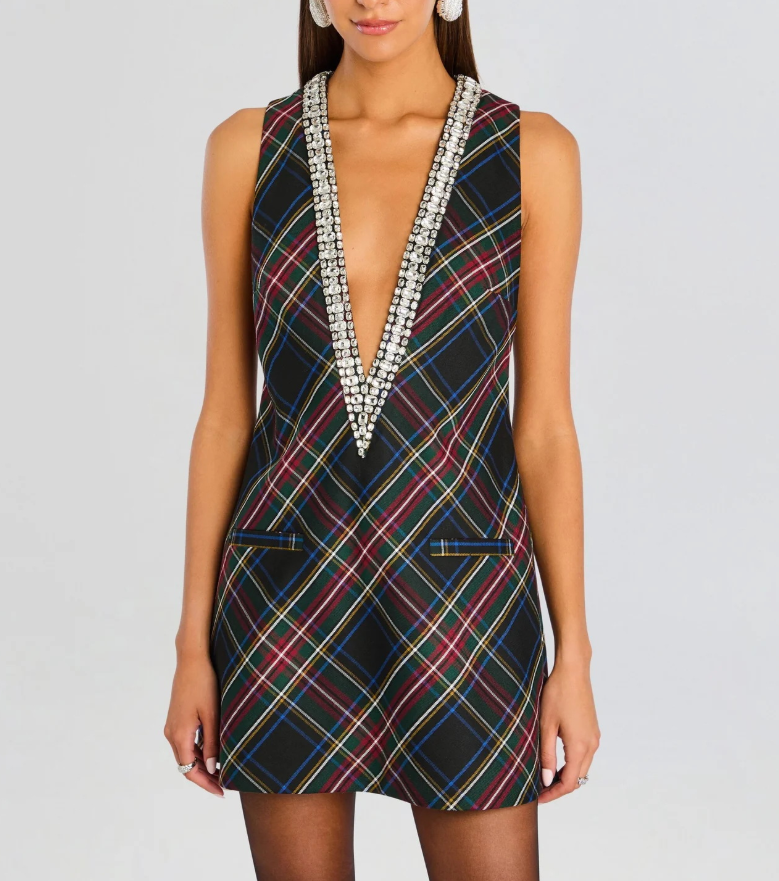 Women's Rhinestone Sleeveless Mini Dress