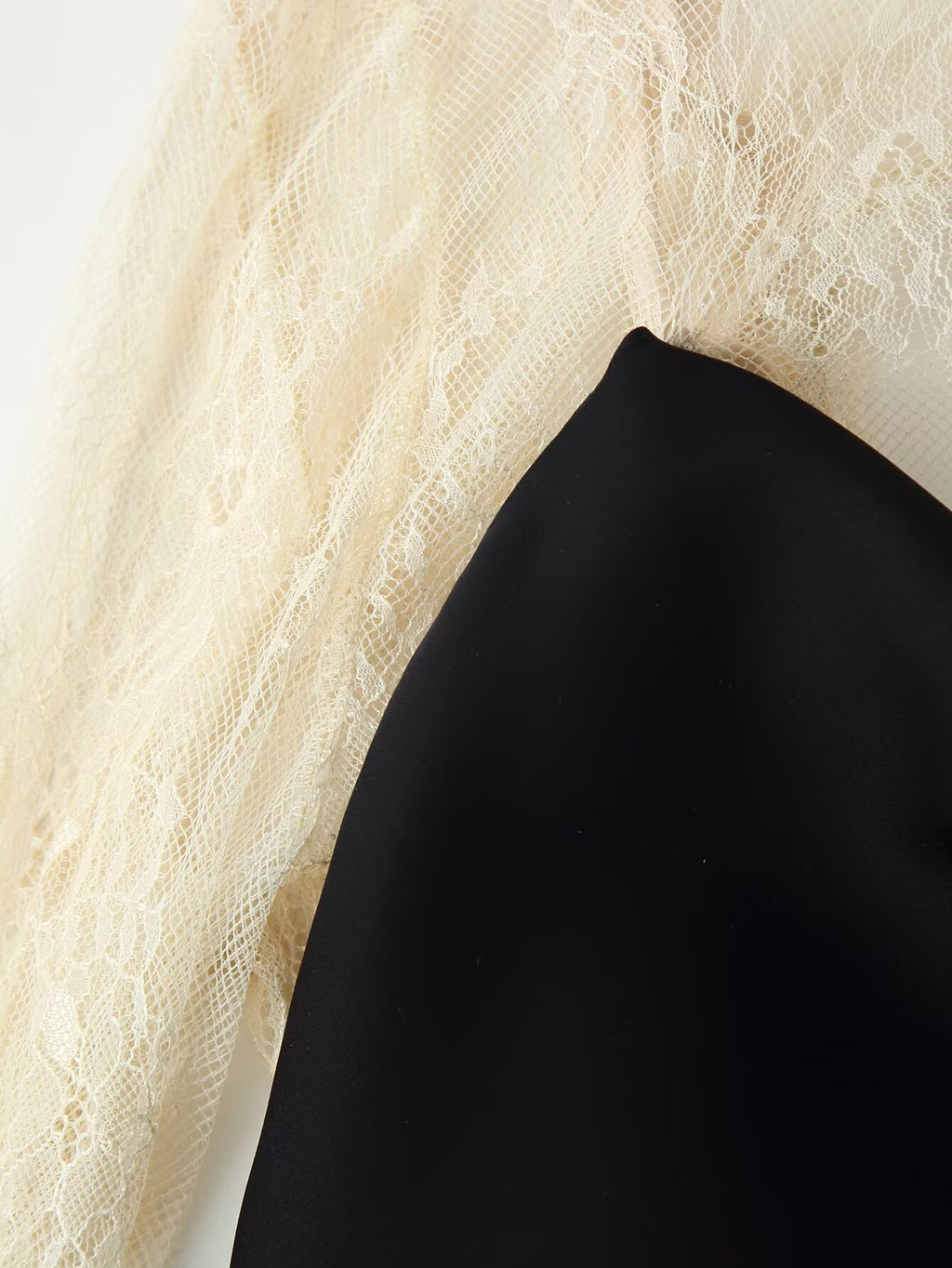 Women's Lace-Panel Dress With Flared Sleeves