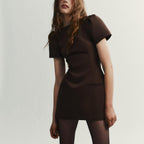 Crew-Neck Pocket Short-Sleeve A-Line Mini Dress