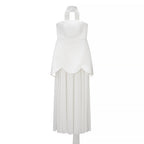 Women's Off-Shoulder Mesh Beaded Patchwork Dress