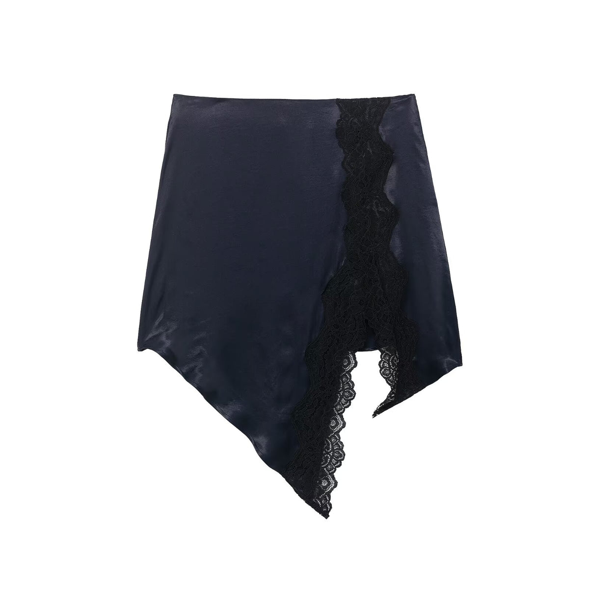 Autumn Simple Elegant Lace Stitching Skirt