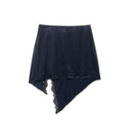 Autumn Simple Elegant Lace Stitching Skirt
