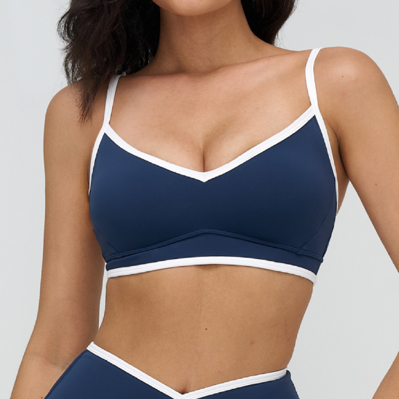Contrast-Color Yoga Bra