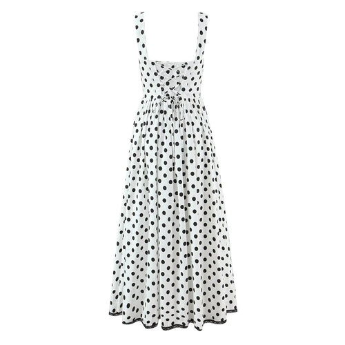 Lace Trim Holiday Summer Waist Trimming Lace-Up Holiday Cami Long Dress