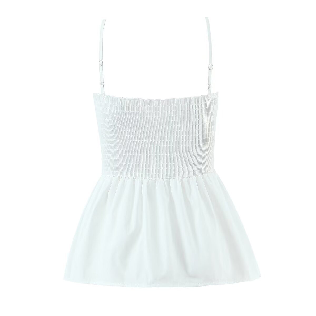 's Bow Ruffled Spaghetti Straps Vest Slim Fit Short