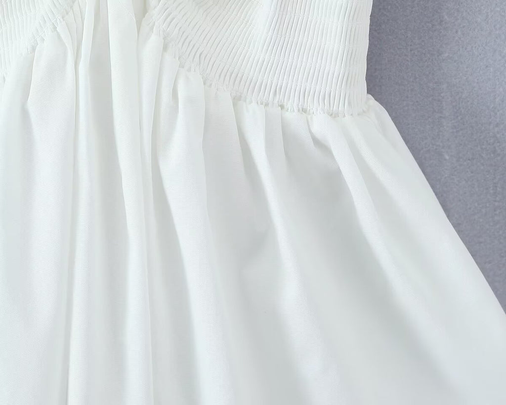 's Bow Ruffled Spaghetti Straps Vest Slim Fit Short