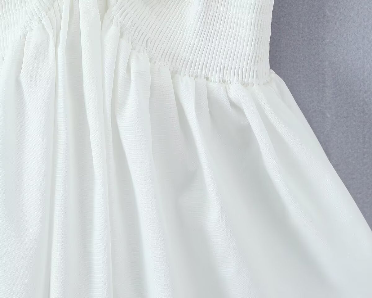 's Bow Ruffled Spaghetti Straps Vest Slim Fit Short