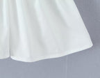 's Bow Ruffled Spaghetti Straps Vest Slim Fit Short
