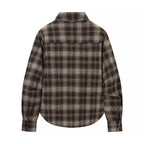 Women's Winter Women Clothing Personalized Waist Design Retro Plaid Shirt