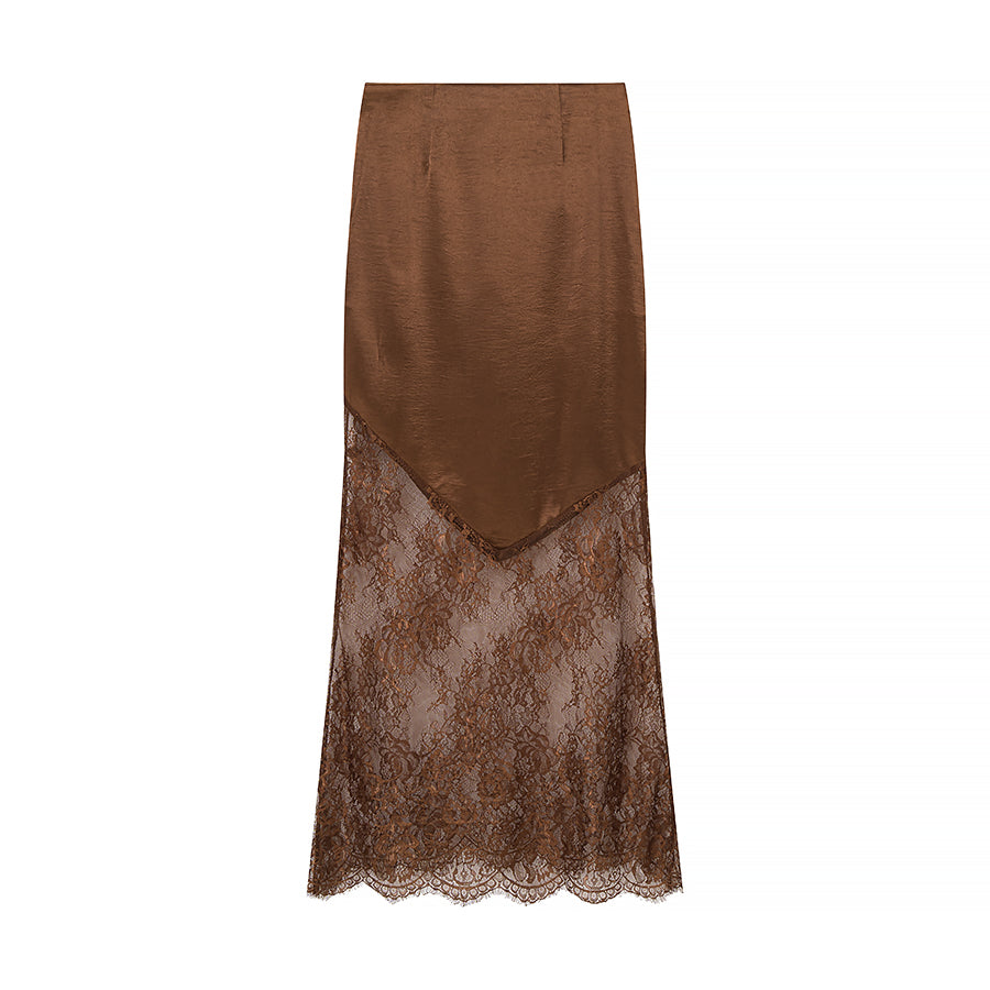 Women's Lace-Trim Midi Skirt