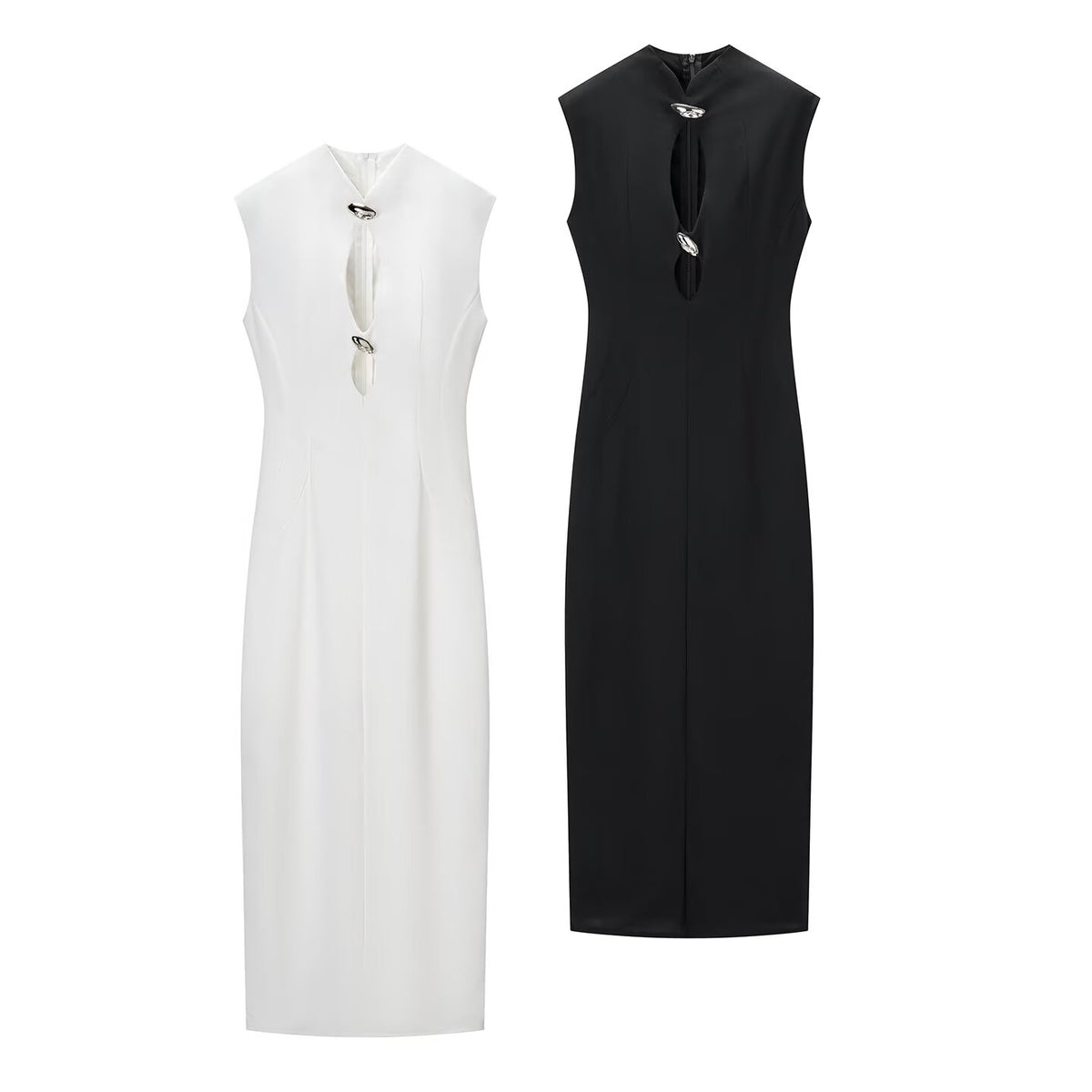 Rhinestone Cutout Bodycon Maxi Dress